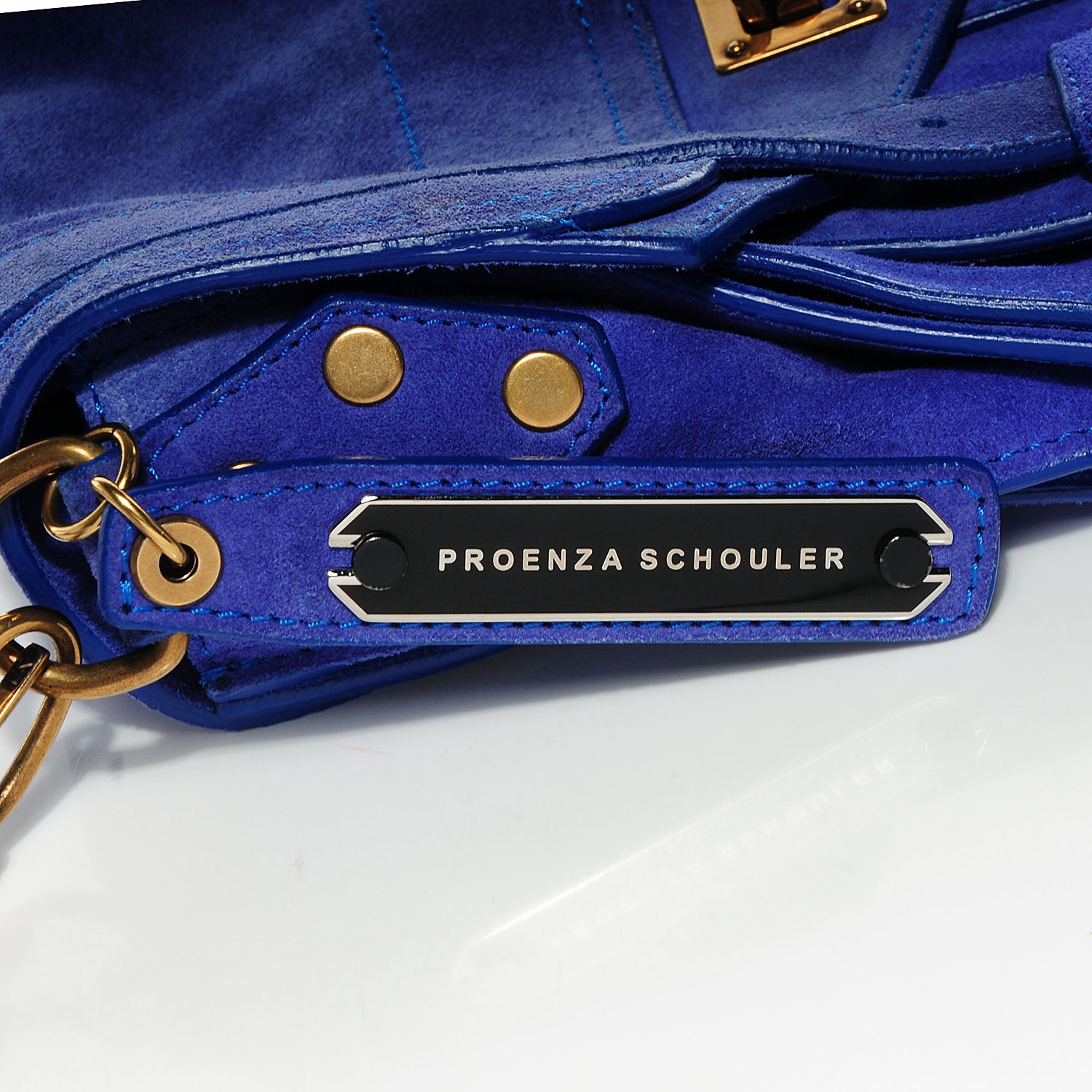 Proenza Schouler Suede PS1 Mini Pouch Messenger Bag Cobalt 9 of 12