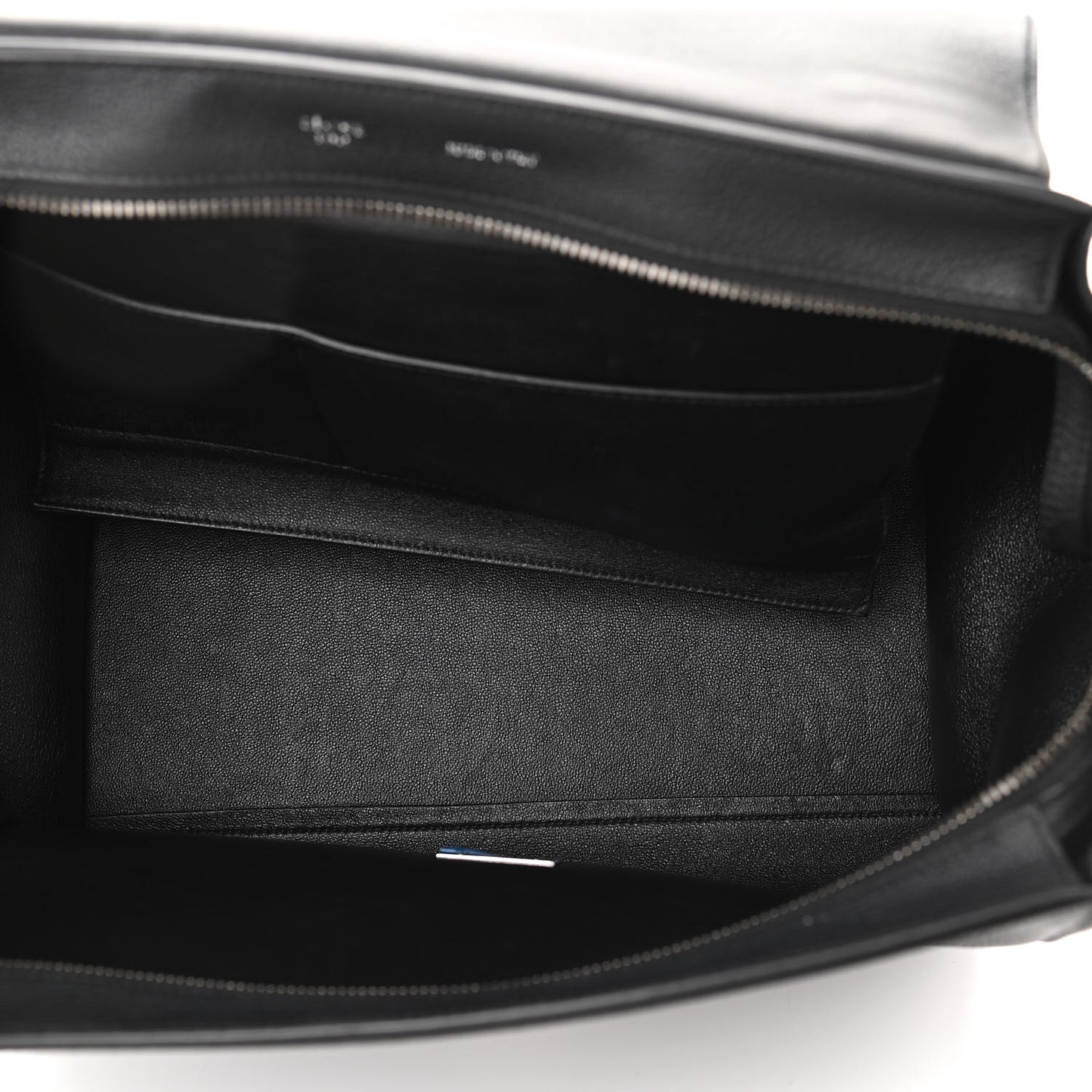 Drummed Calfskin Suede Small Trapeze Black