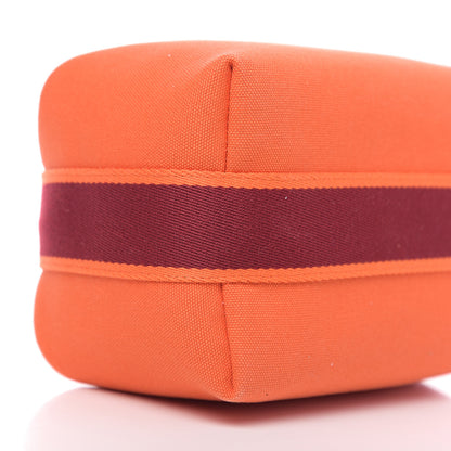 Hermes Canvas Small Bride-A-Brac Pouch Orange Burgundy 8 of 9