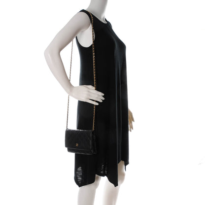 Chanel Lambskin Quilted Wallet On Chain WOC Black 2 of 9