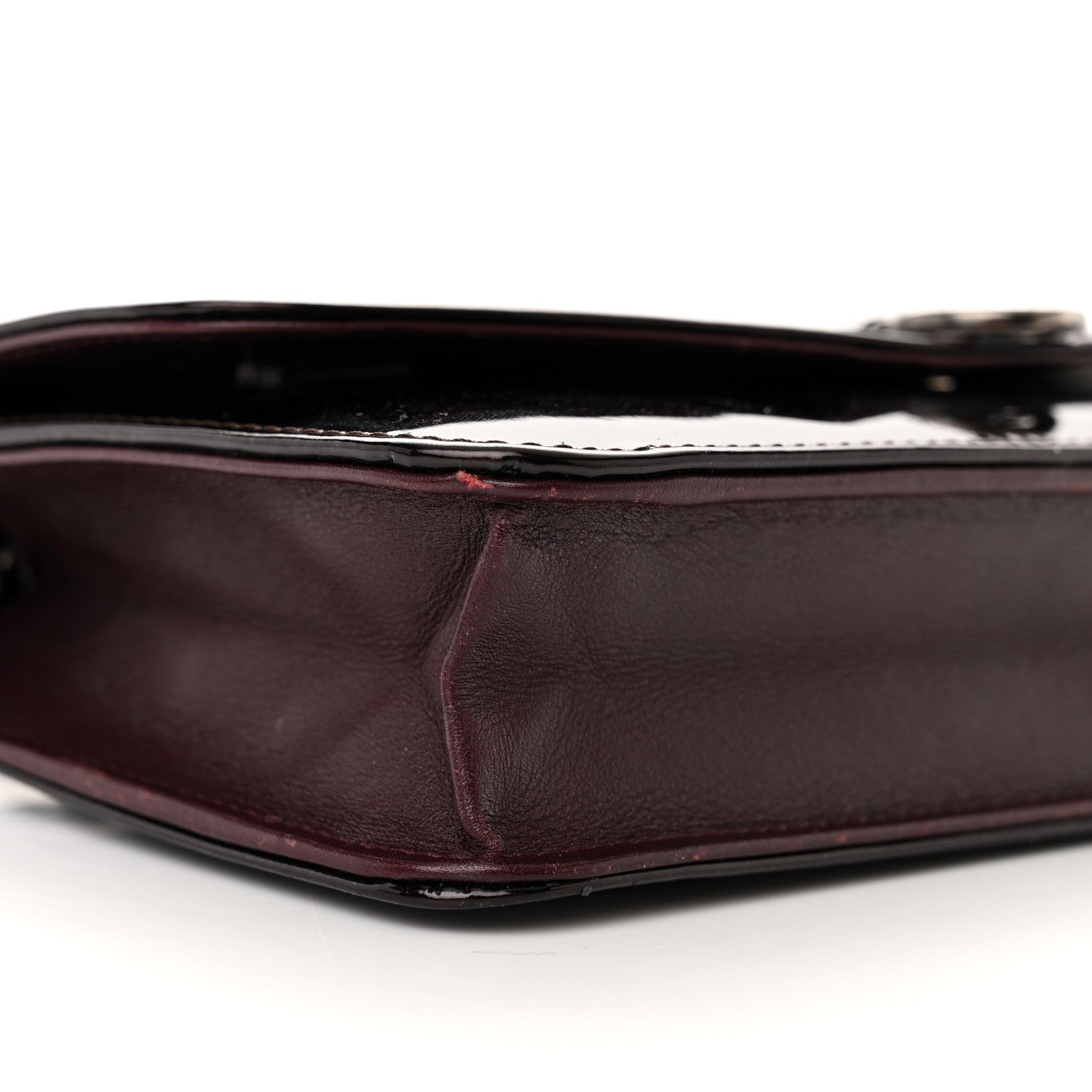 Chanel Patent Coco Cabas Wallet On Chain WOC Burgundy 10 of 24