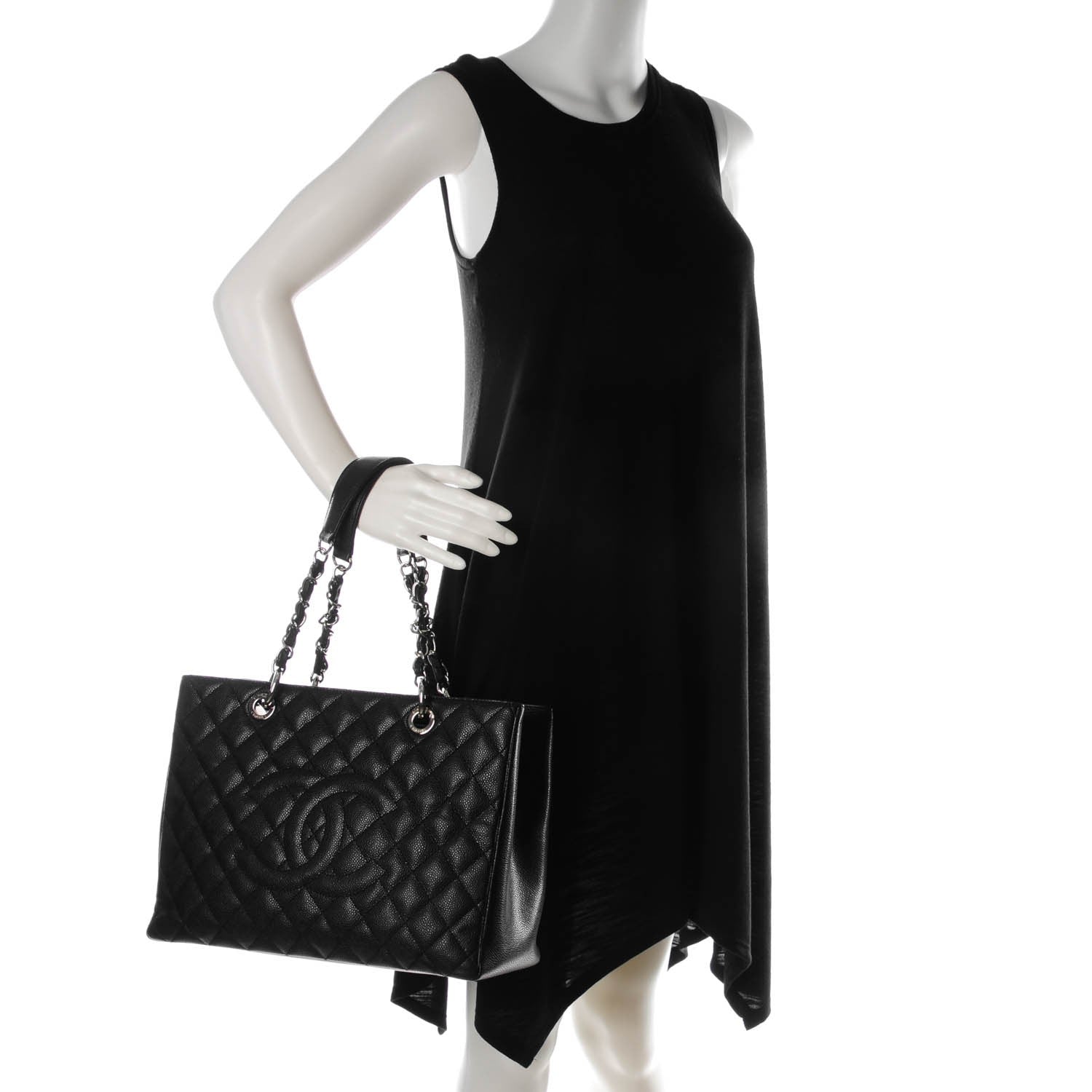 Chanel Caviar Quilted Grand Shopping Tote GST Black 2 of 7
