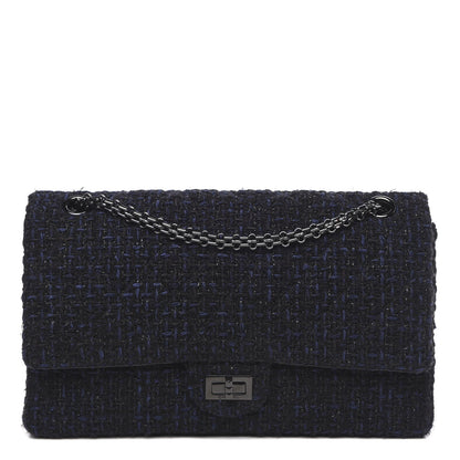 Chanel Tweed Quilted 2.55 Reissue 226 Flap Blue Black 1 of 13