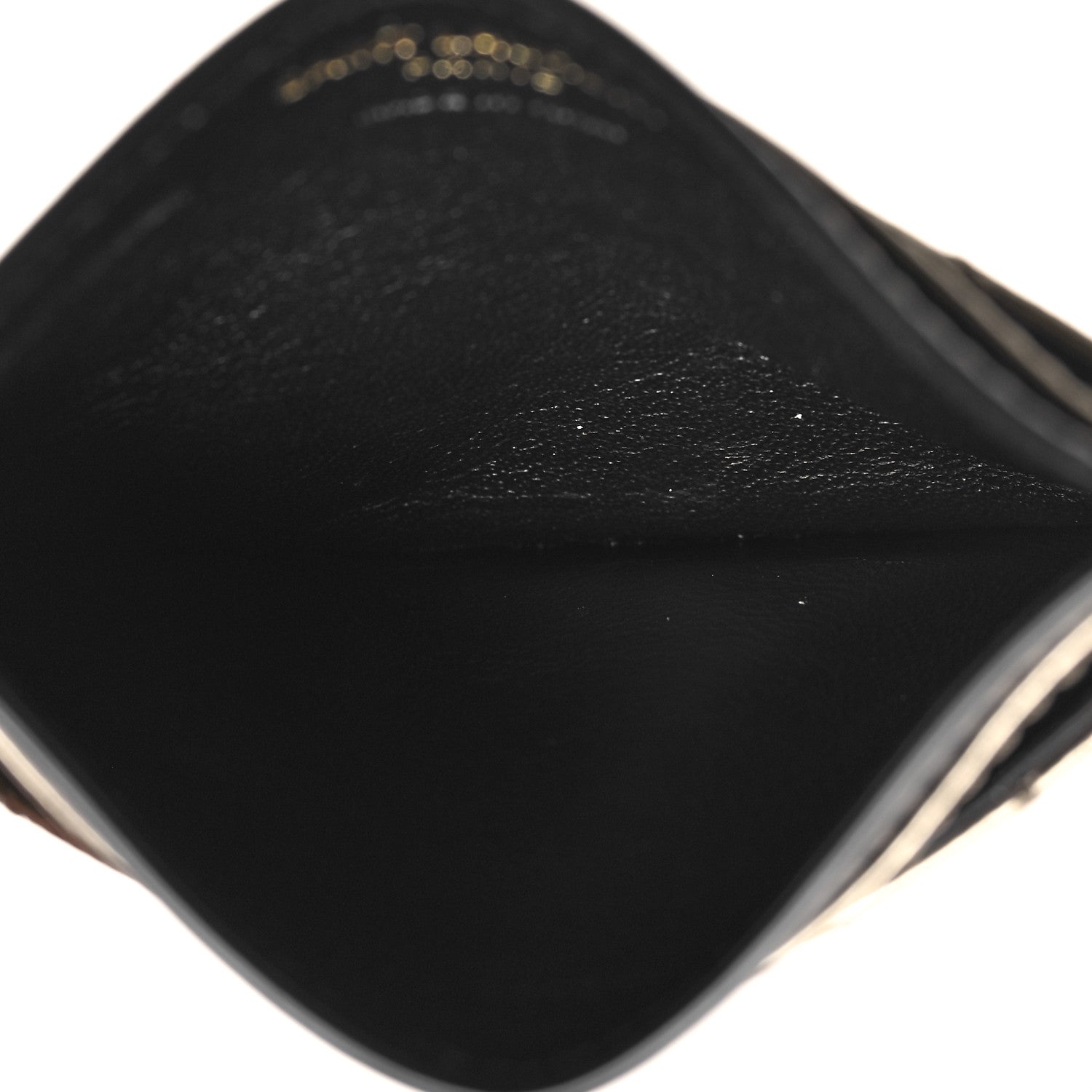 Saint Laurent Metallic Grain De Poudre Matelasse Chevron Monogram Credit Card Case Piombo 5 of 7