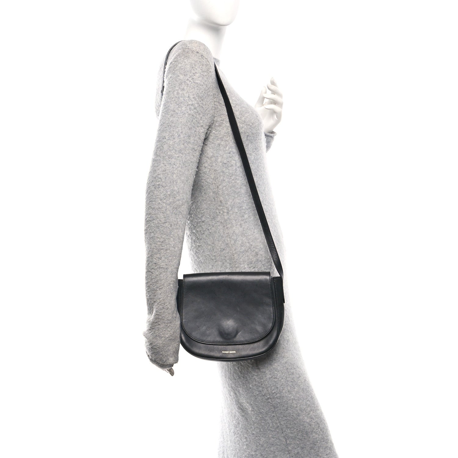 Mansur Gavriel Calfskin Flap Crossbody Bag Black 2 of 10