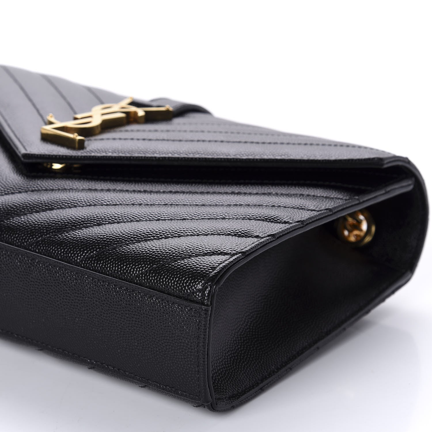 Saint Laurent Grain De Poudre Matelasse Chevron Medium Monogram Satchel Black 7 of 11
