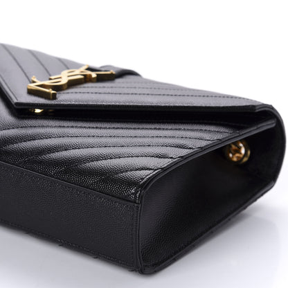 Saint Laurent Grain De Poudre Matelasse Chevron Medium Monogram Satchel Black 7 of 11