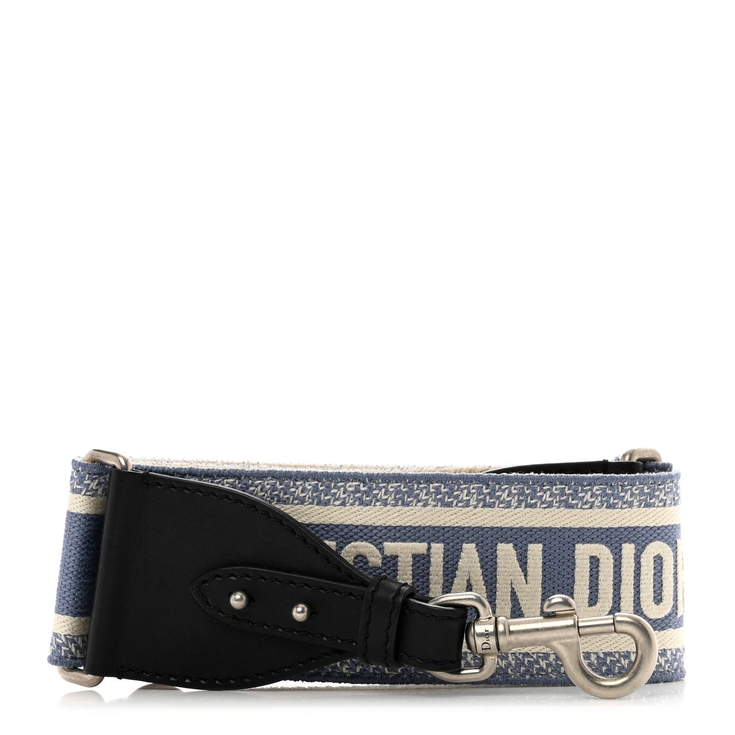 Christian Dior Canvas Embroidered Shoulder Strap Light Blue 1 of 3