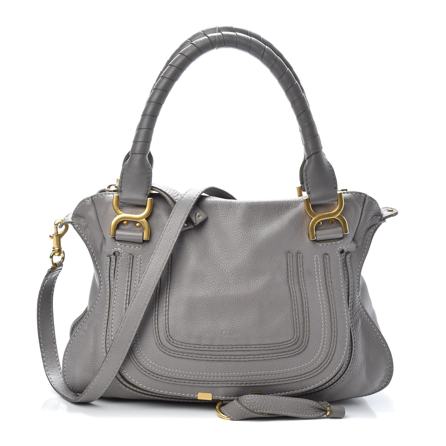 Chloe Calfskin Medium Marcie Satchel Cashmere Grey 1 of 9