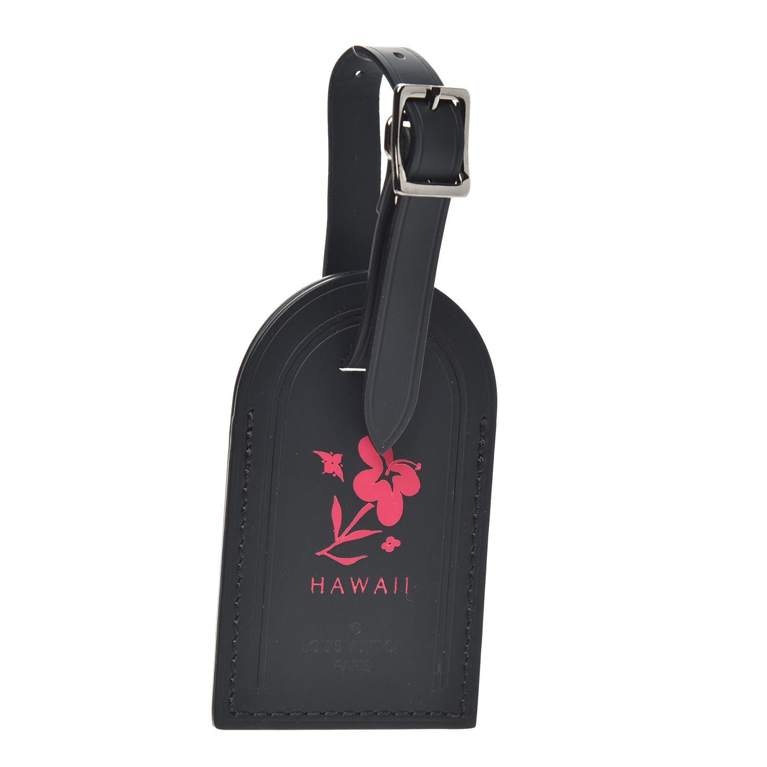 Louis Vuitton Calfskin Hawaii Luggage Tag Black 1 of 3