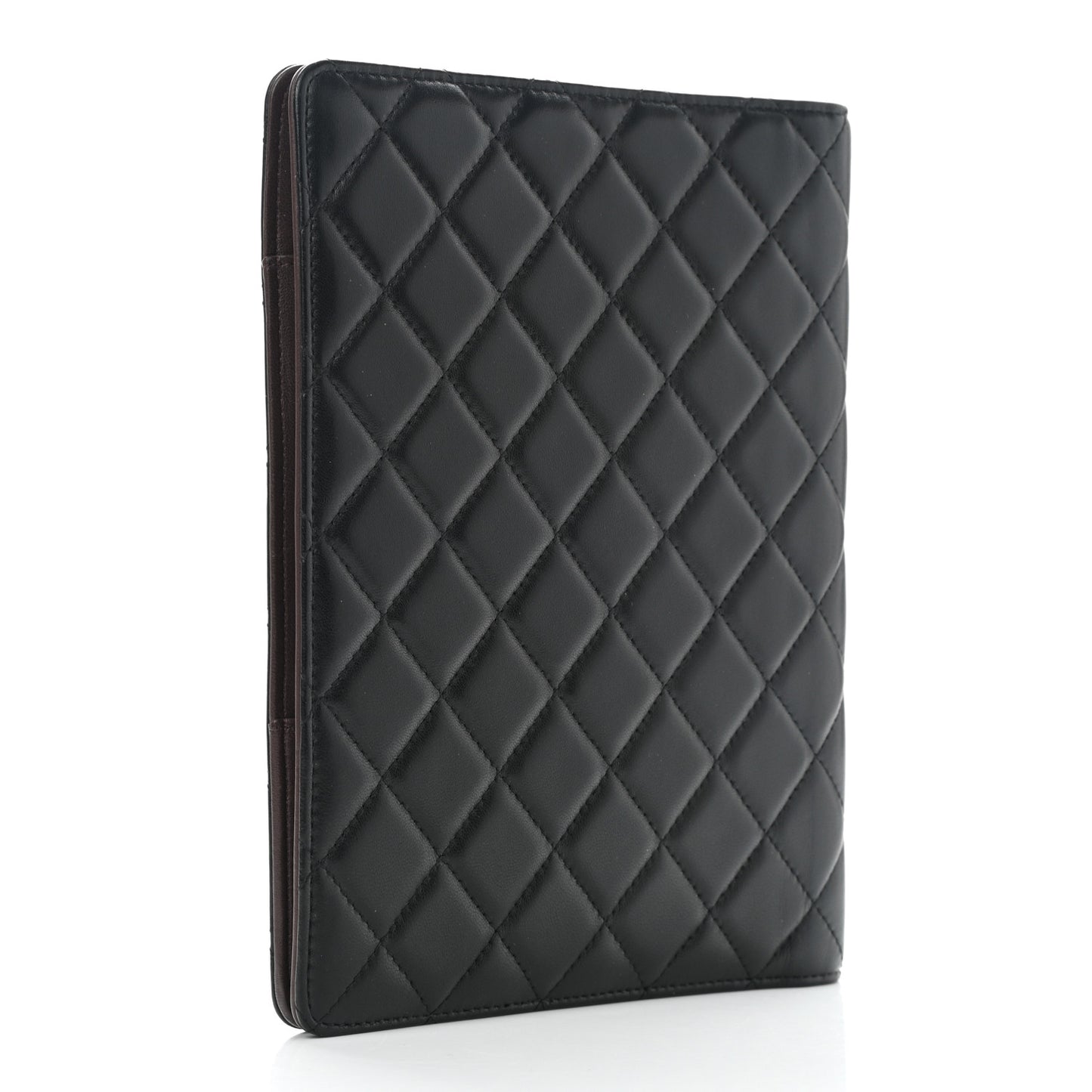 Lambskin Quilted Large Agenda Cover Black