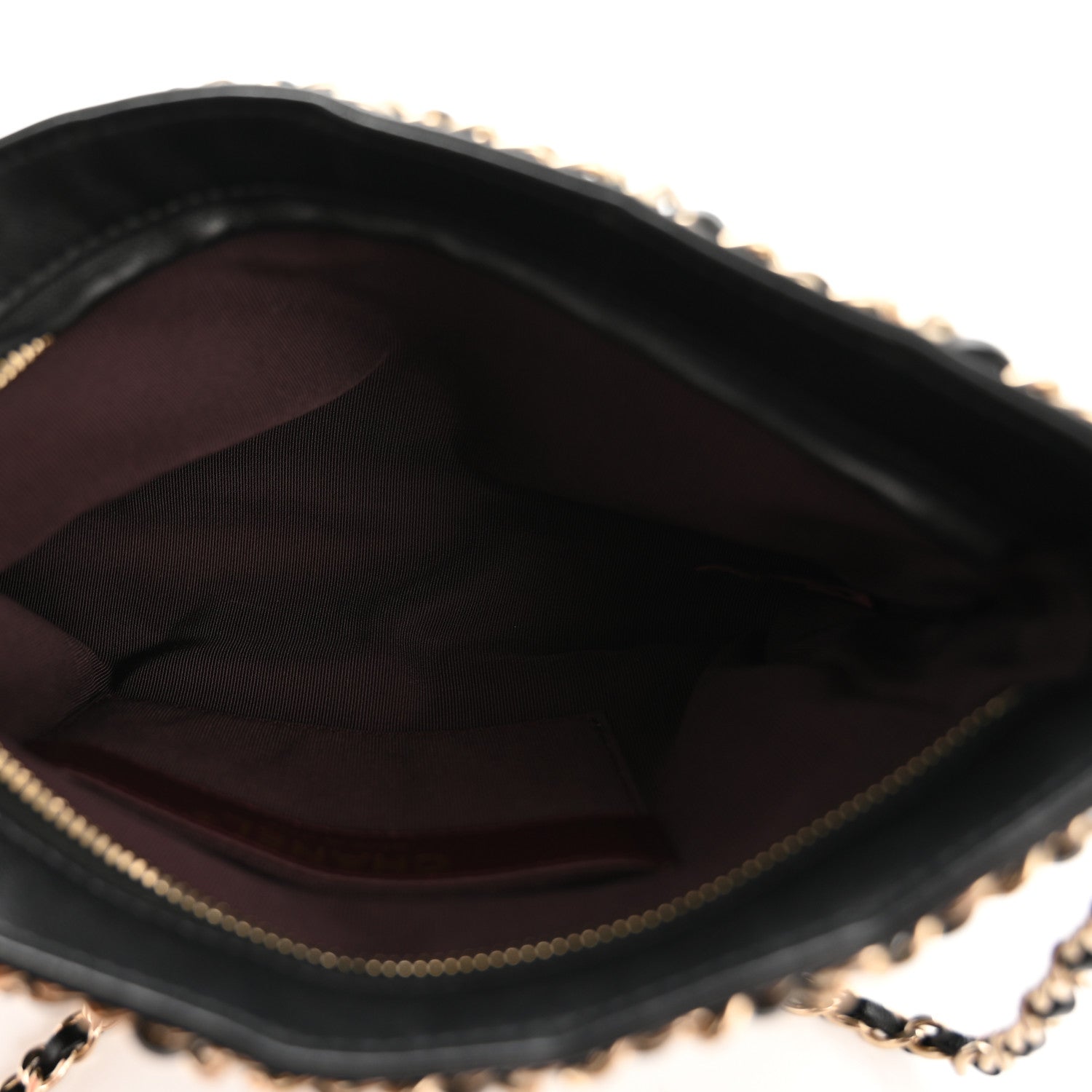 Chanel Lambskin Chain Frame Shoulder Bag Black 5 of 10