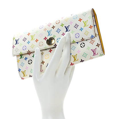 Louis Vuitton Monogram Multicolor Sarah Wallet White Figue 2 of 8