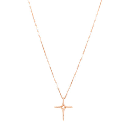 Tiffany 18K Rose Gold Elsa Peretti Infinity Cross Pendant Necklace 1 of 5