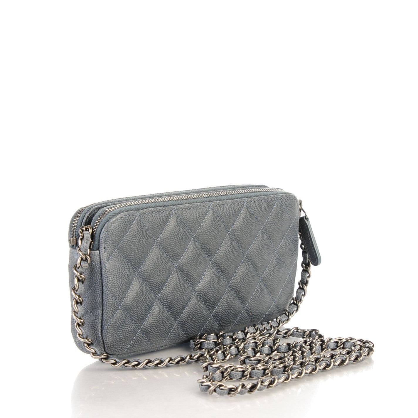 Chanel Caviar Quilted Small Clutch With Chain Grey 3 of 8