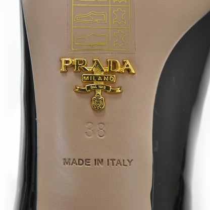 Prada Vernice Kitten Heels 38 Black 6 of 6