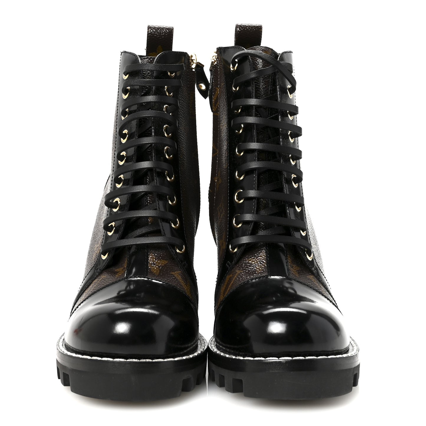 Patent Calfskin Monogram Star Trail Ankle Boots 39 Black