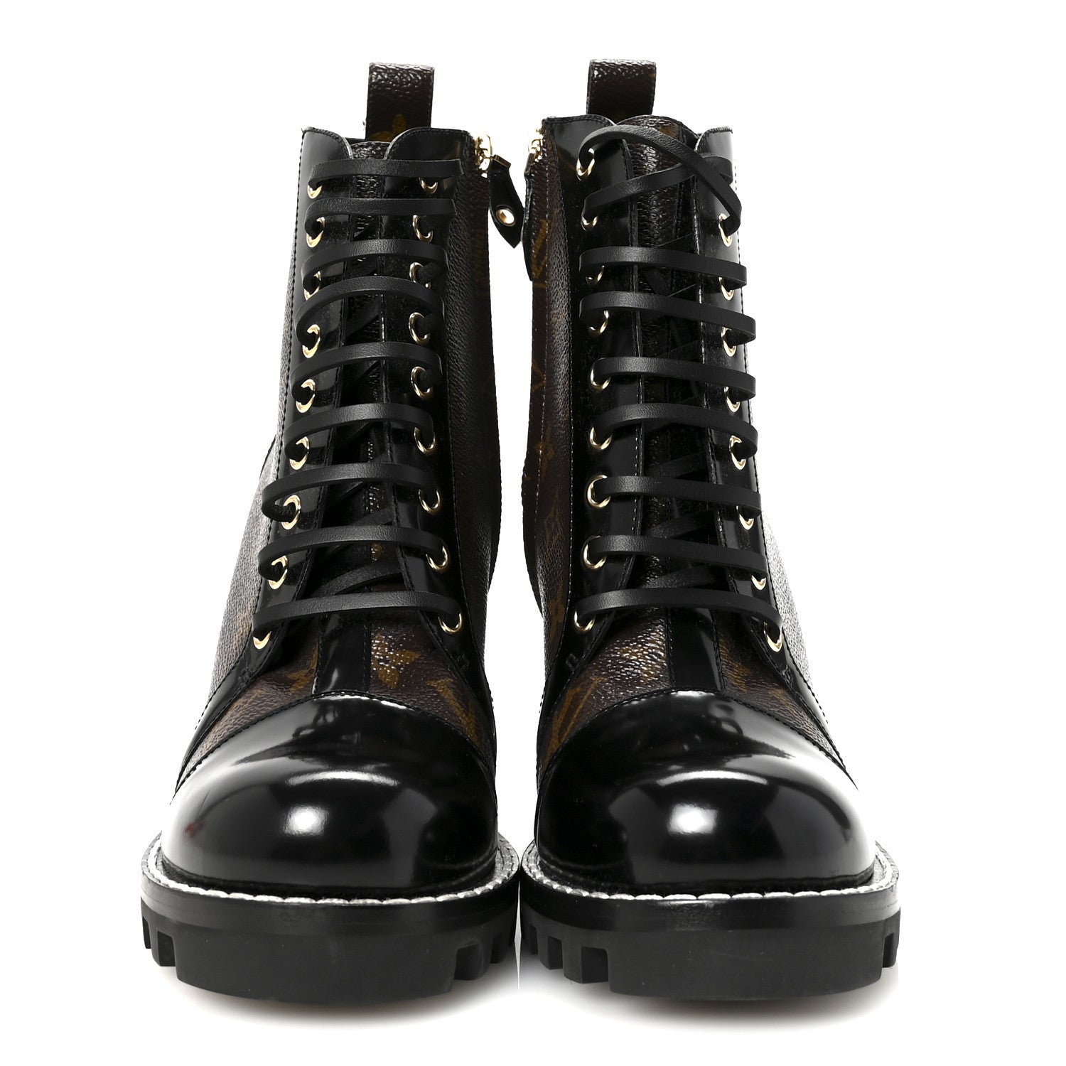 Louis Vuitton Patent Calfskin Monogram Star Trail Ankle Boots 39 Black 3 of 8