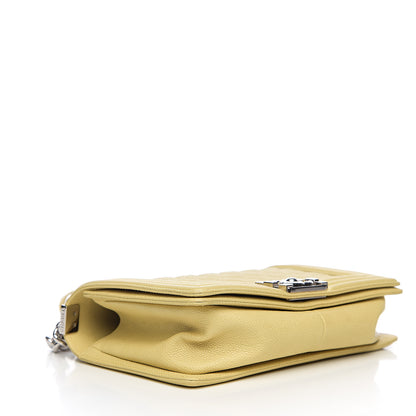 Chanel Caviar Quilted Medium Boy Flap Light Yellow 3 of 11