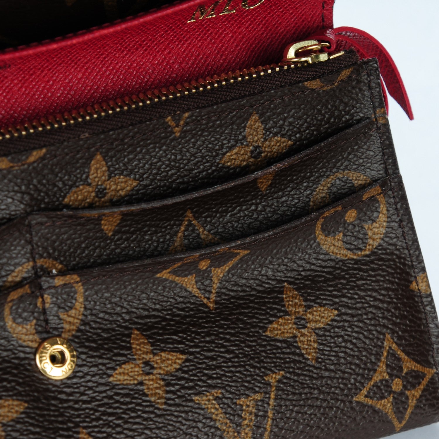 Louis Vuitton Monogram Emilie Wallet Red 7 of 9