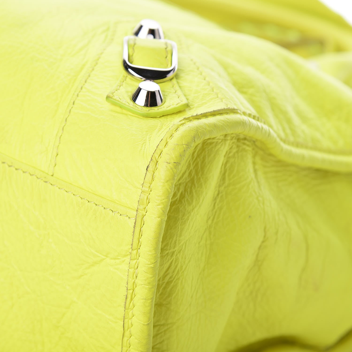 Balenciaga Agneau Classic Silver Hardware City Jaune Fluo 10 of 18