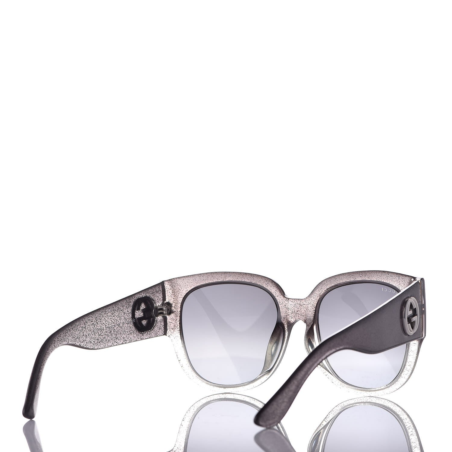 Gucci Glitter Square Optyl Sunglasses 3836/F/S Gray Silver 4 of 6