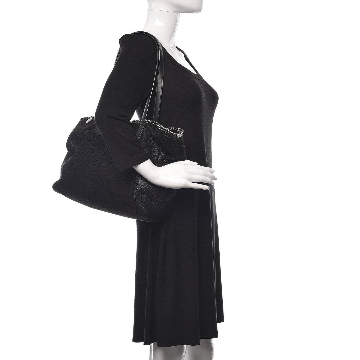 Stella McCartney Shaggy Deer Falabella East West Shopper Tote Black 2 of 10
