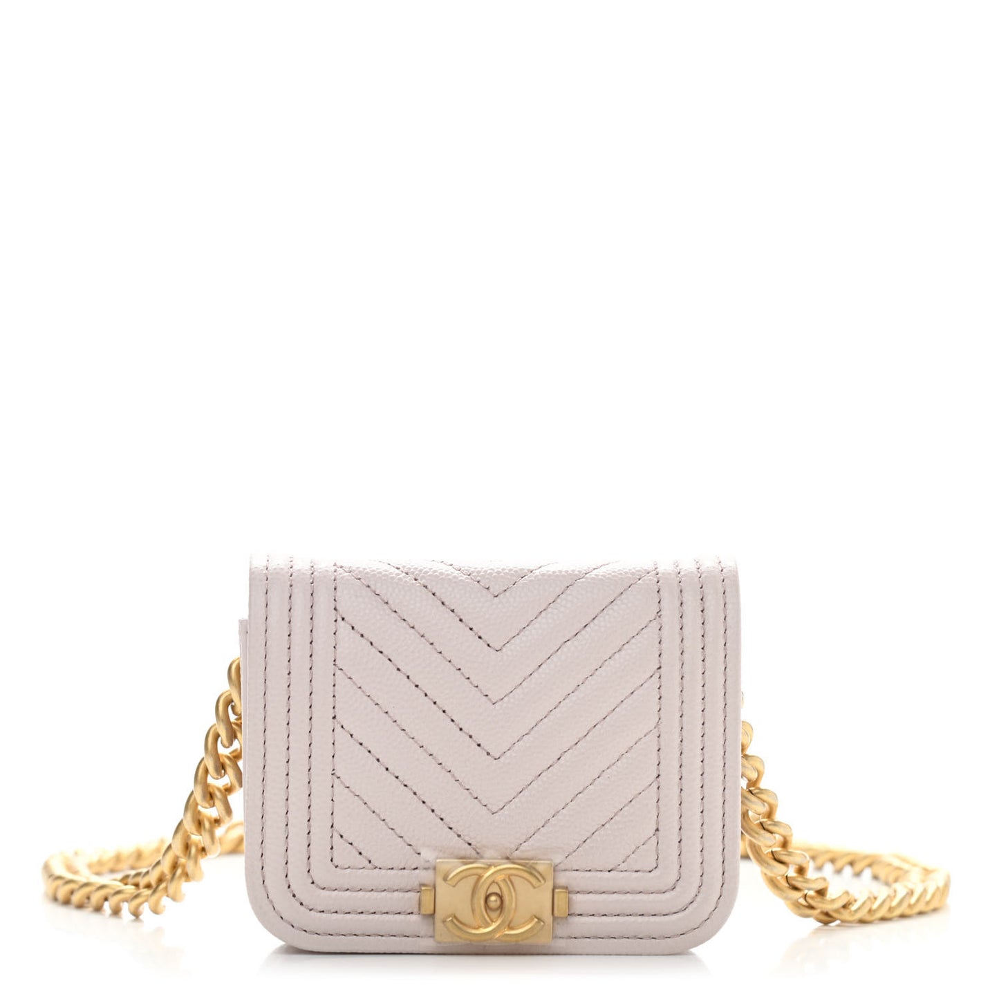 Caviar Chevron Boy Flap Waist Belt Bag Light Purple
