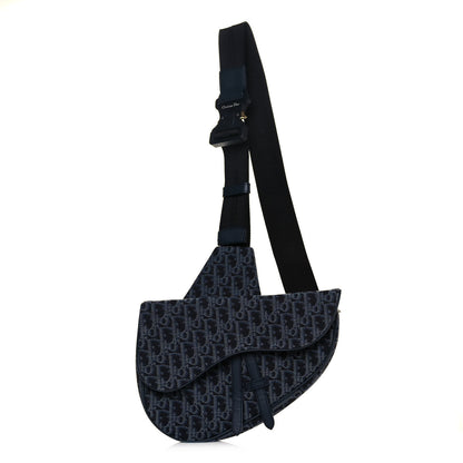 Christian Dior Oblique Mens Saddle Bag Blue 1 of 9