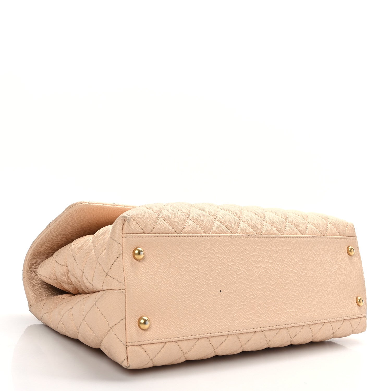 Chanel Caviar Quilted Medium Coco Handle Flap Light Beige 4 of 13