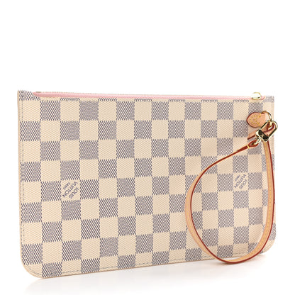 Louis Vuitton Damier Azur Neverfull MM GM Pochette Rose Ballerine 3 of 6