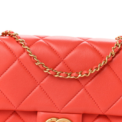 Chanel Lambskin Quilted Pearl Small Flap Dark Orange 8 of 12