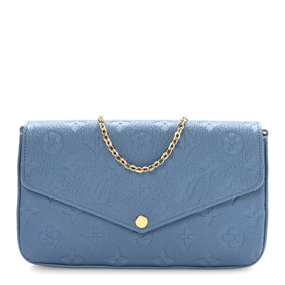 Louis Vuitton Empreinte Pochette Felicie Chain Wallet Blue Jean 1 of 11