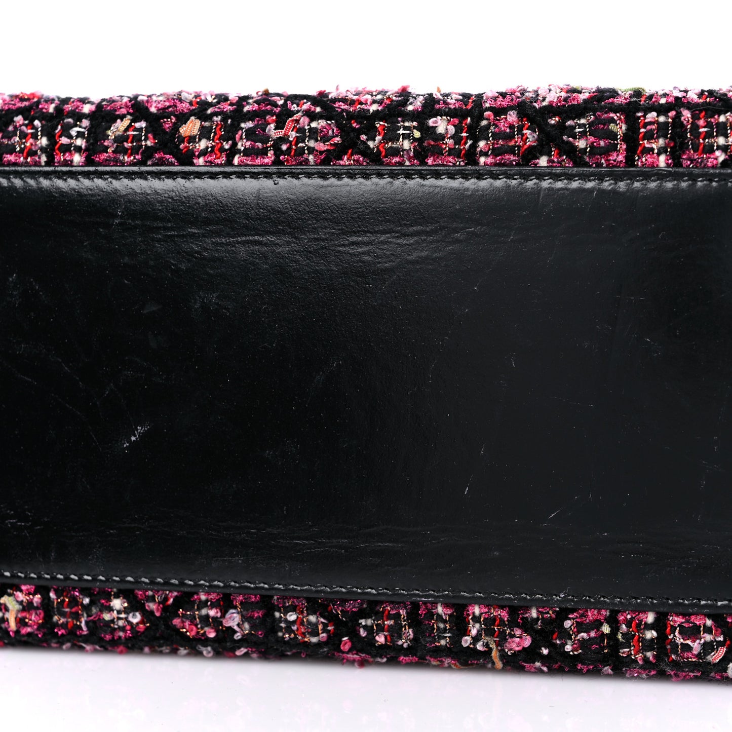 Tweed Fringe Cannage Embroidered Medium Lady Dior Pink Black Multicolor