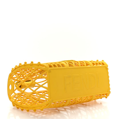 Fendi Recycled Plastic Vitello Liberty Matte Small Fendi Basket Limone 4 of 9