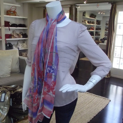 Chanel Silk Floral CC Scarf 2 of 5
