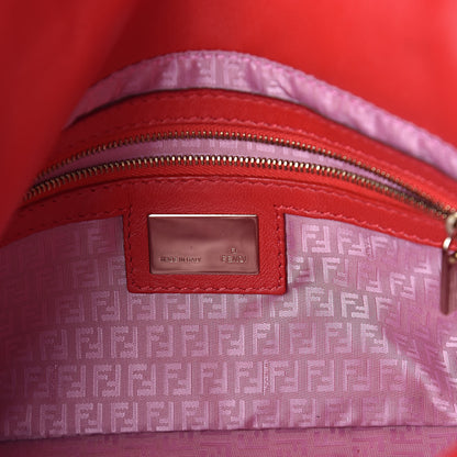 Fendi Nappa Logo Embossed Baguette Red 6 of 11