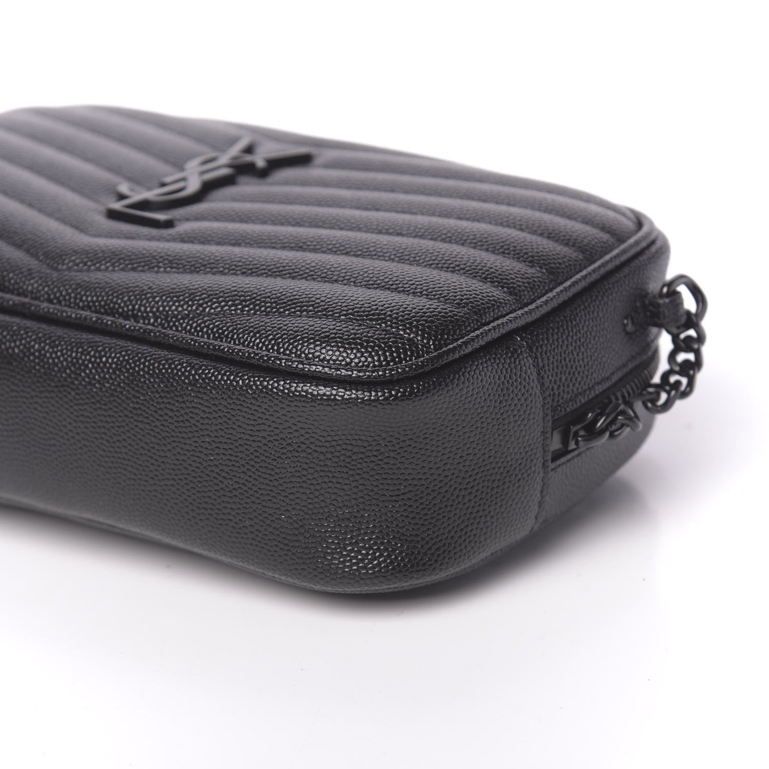 Saint Laurent Grain De Poudre Matelasse Monogram Mini Lou Camera Bag Black 8 of 10