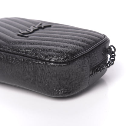 Saint Laurent Grain De Poudre Matelasse Monogram Mini Lou Camera Bag Black 8 of 10