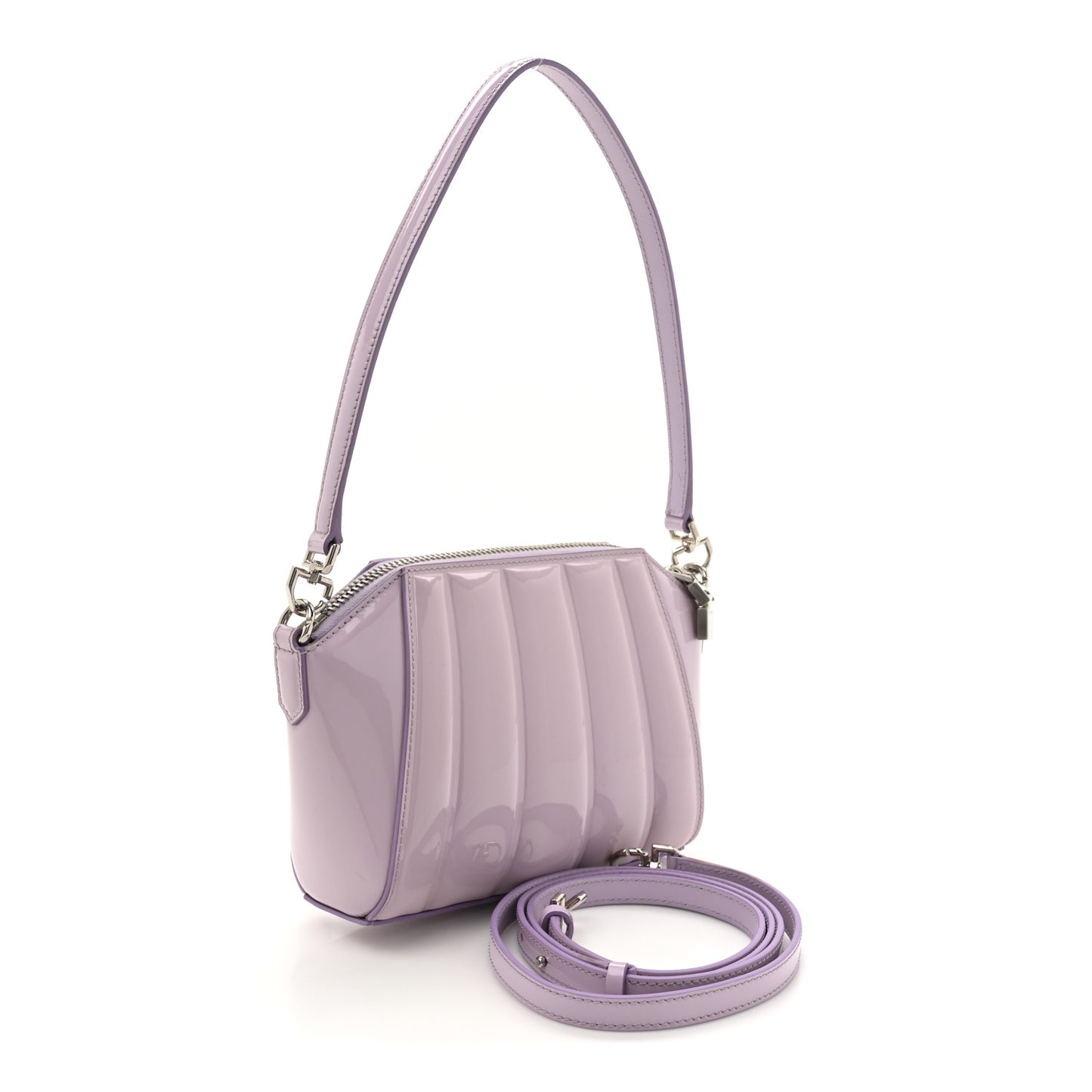 Patent Calfskin 4G Padded XS Lock Antigona Shoulder Bag Lilac