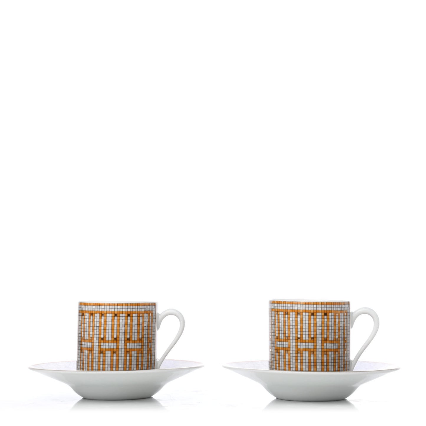 Porcelain Mosaique au 24 Coffee Cup and Saucer Set of 2
