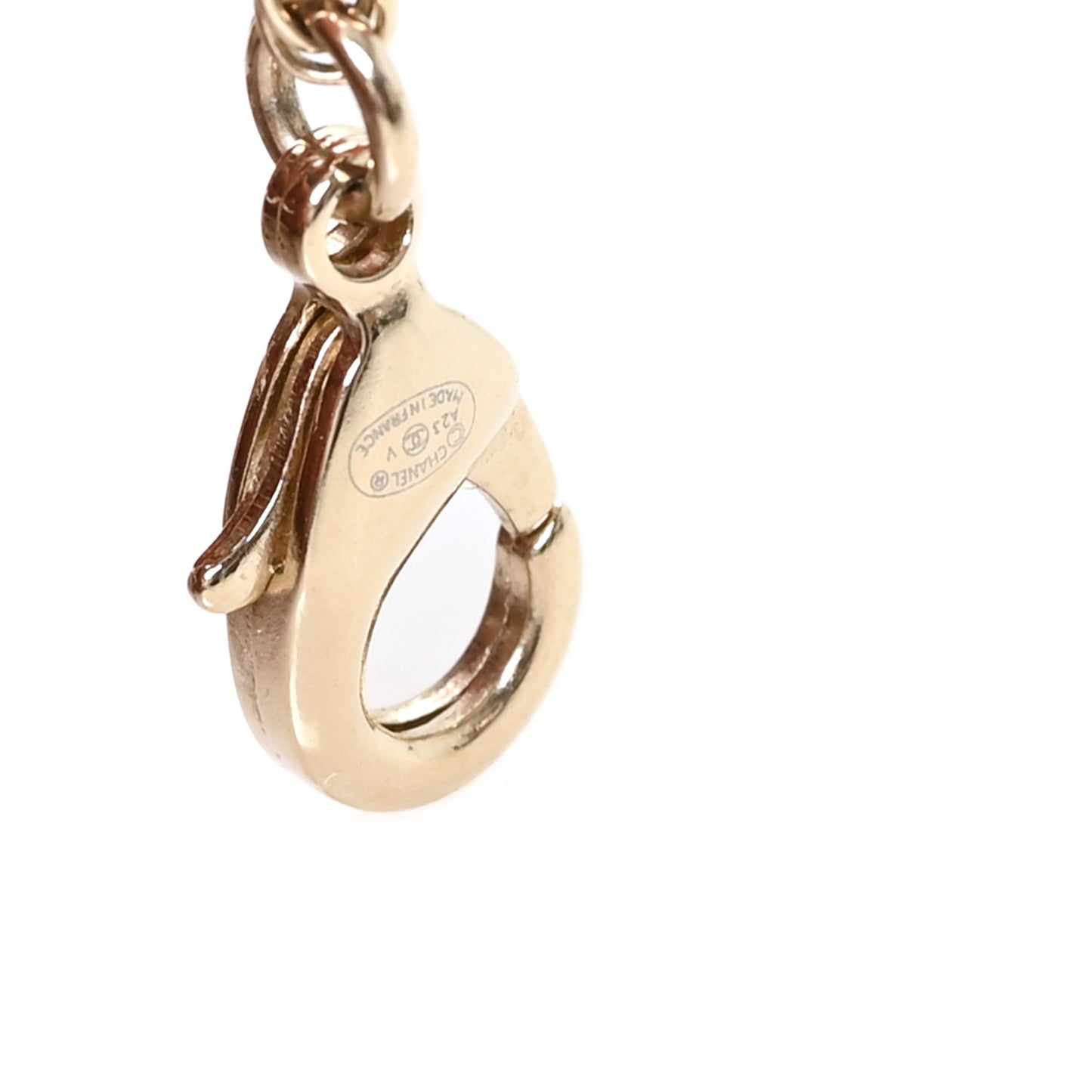 Pearl CC Round Pendant Necklace Gold