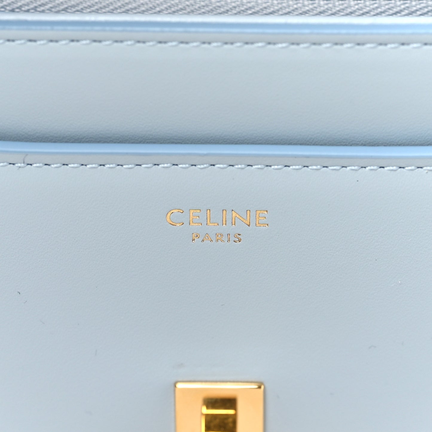 Satinated Calfskin Mini 16 Top Handle Bag Pale Blue