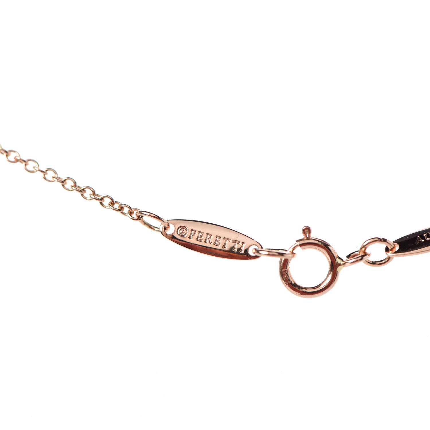Tiffany 18K Rose Gold Diamond .03ct Elsa Peretti Diamonds by the Yard Pendant Necklace 5 of 8