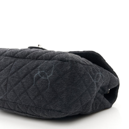 Chanel Denim Quilted CC Print Jumbo Single Flap Black 11 of 11