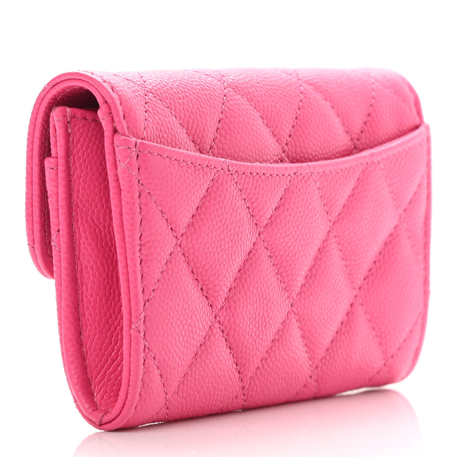Chanel Caviar Quilted Flap Card Holder Wallet Pink 3 of 8