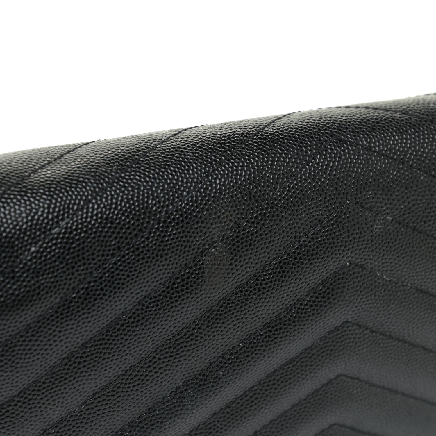 Saint Laurent Grain De Poudre Matelasse Chevron Monogram Chain Wallet Black 12 of 17