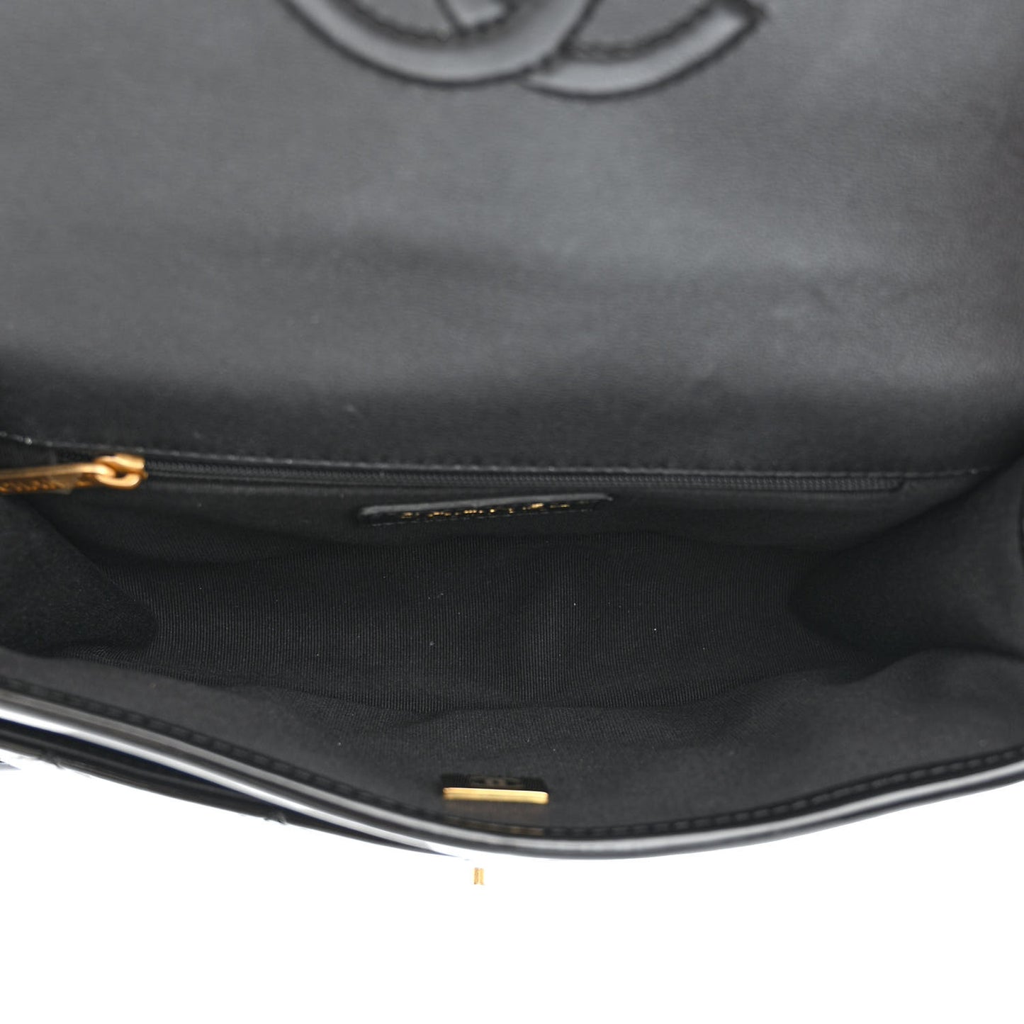 Patent Quilted Small School Memory Top Handle Flap Black