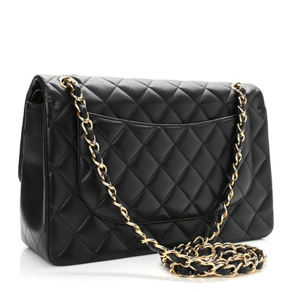 Chanel Lambskin Quilted Jumbo Double Flap Black 3 of 11