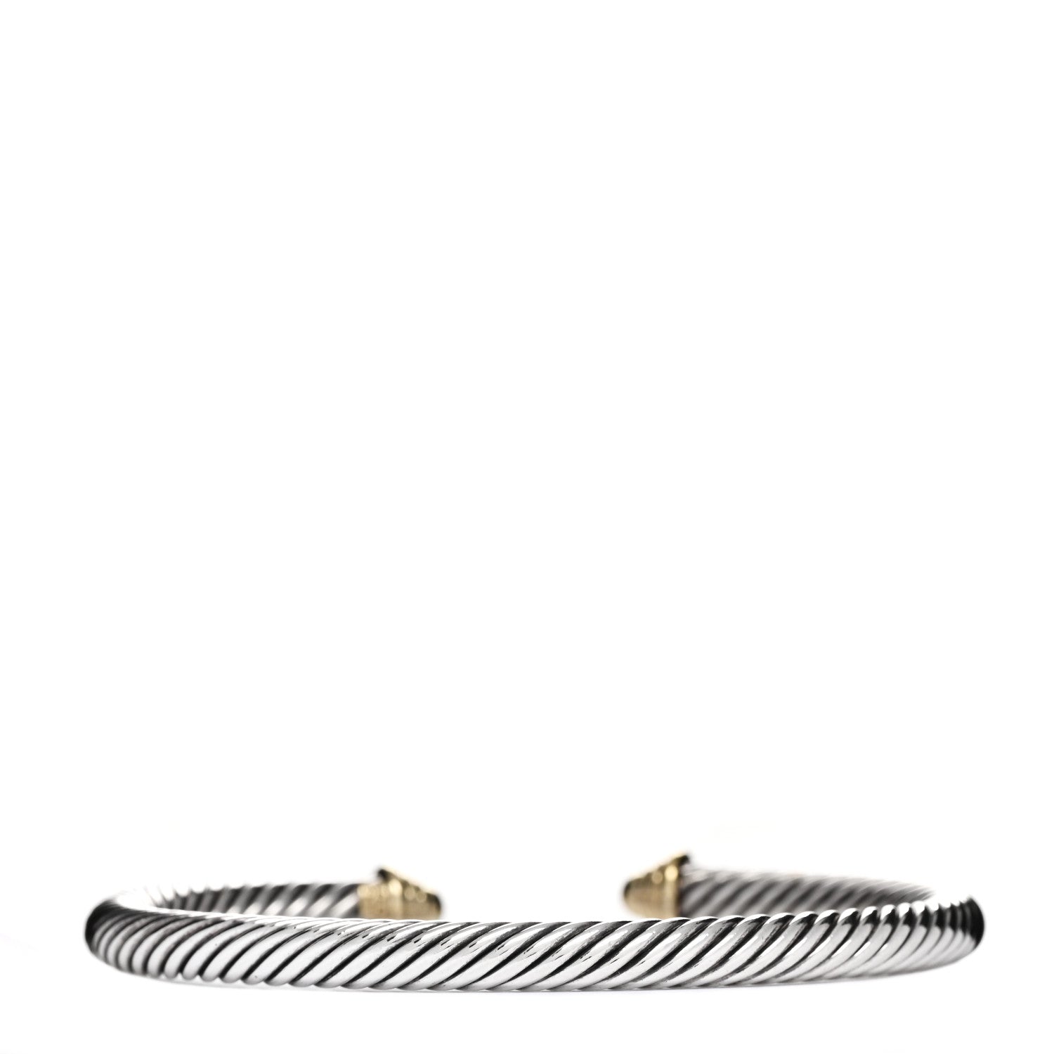 David Yurman Sterling Silver 14K Yellow Gold 5mm Cable Classics Bracelet 2 of 3